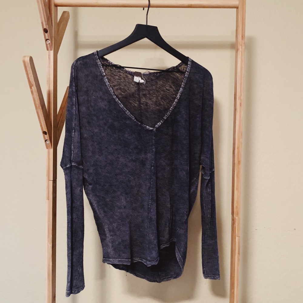 Free People Low-V Long Sleeve Top